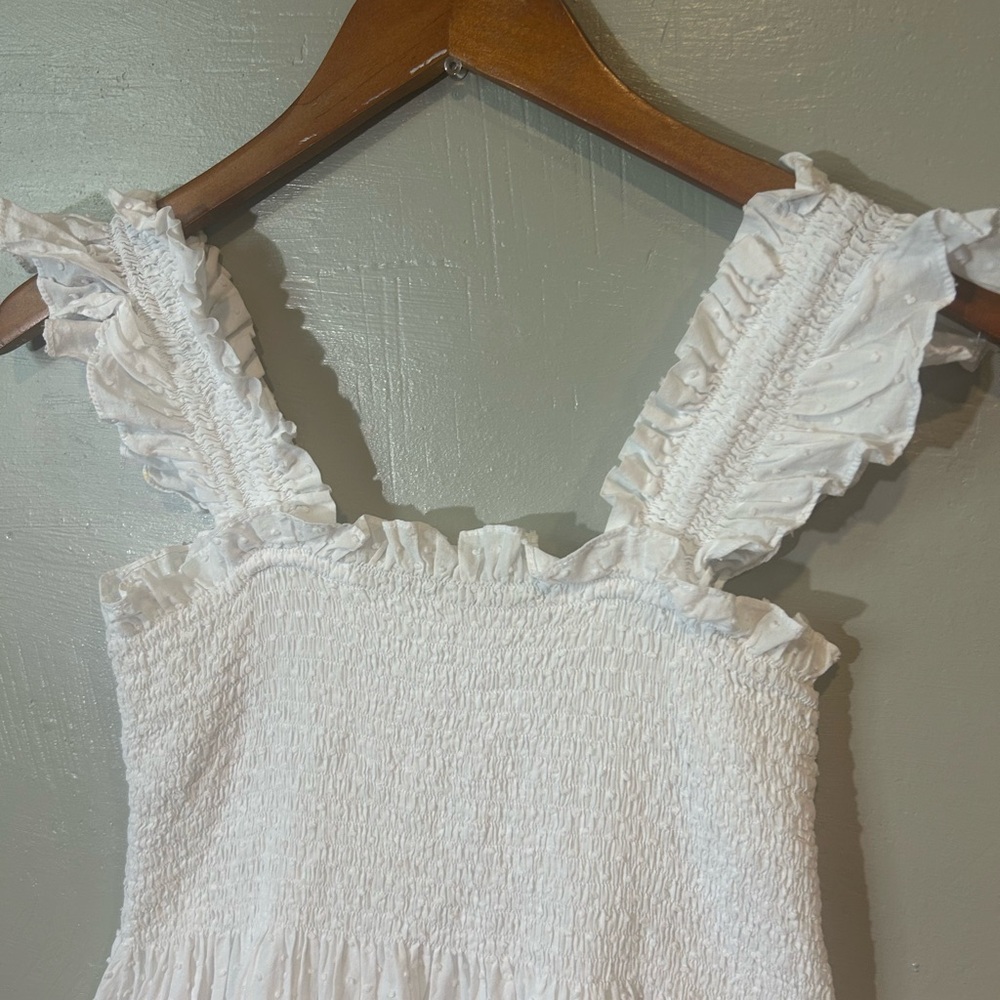 Hill House White Swiss Dot Midi Nap Dress - Picture 8 of 11